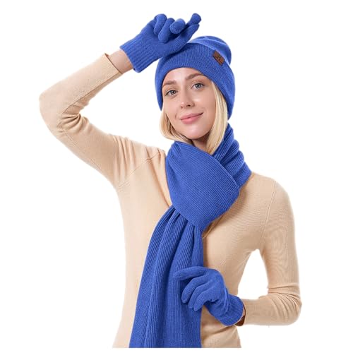 Bonnet écharpe femme travail et gants tactiles pour le froid