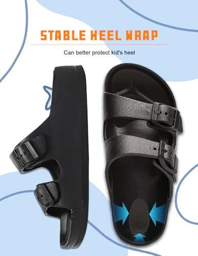 Kids Slides Sandals Boys Girls Toddler Double Buckle Summer Shower Beach Pool Water Shoes Slip on Clouds Slippers3