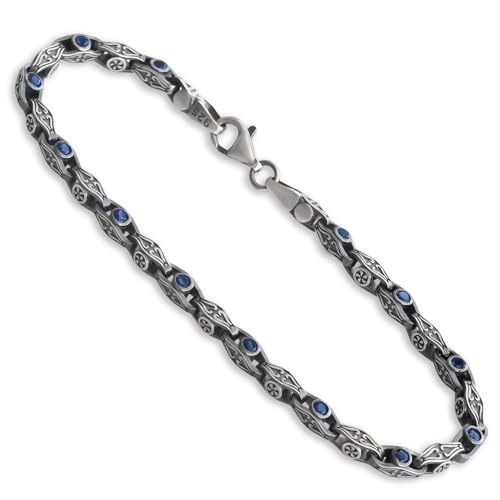 Pulsera de plata 925 con ojo turco para hombre
