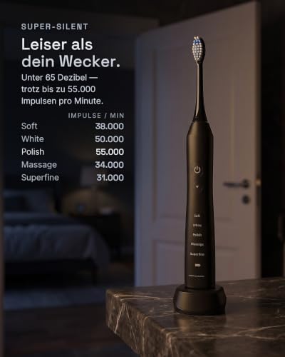 Elektrische Schallzahnbürste 55000 VPM, risikofrei 100 Tage testen, Tristan Auron Business Class...