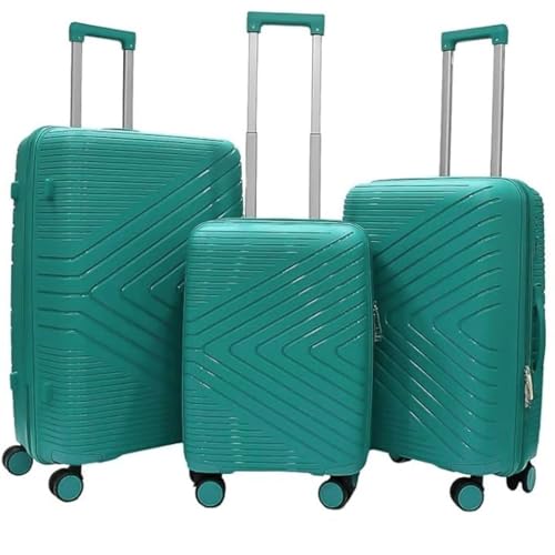 Image of Hard-Shell Luggage Trolley Bag with 360 Spinner Wheels, Large Capacity Travel Carry-On Suitcase (Style-1, Green, 20 inch 24 inch 28 inch)