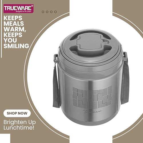 Image of Trueware Legend 4 Stainless Steel PU Insulated Hot and Cold Lunch Box with 4 SS Container 300 ML Each