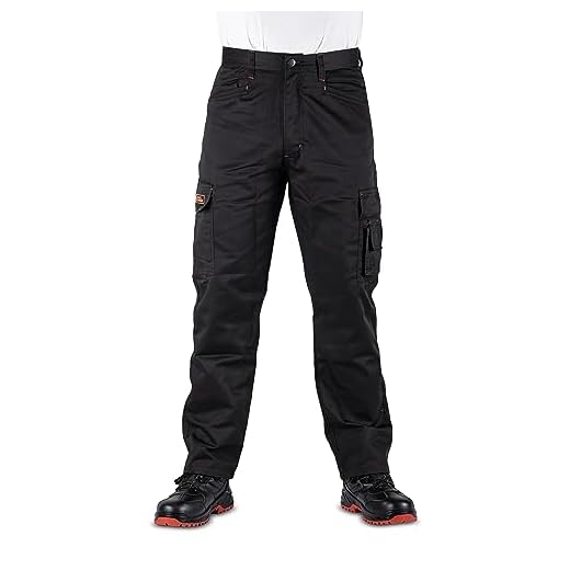 BLACK HAMMER Sicherheitshose Herren Kampf-Cargohose Mehrere Taschen Jogger, Baubekleidung Berufs- und Gebrauchsbekleidung Warehouse Reißverschluss Survival Schwarz (40W / 29L Short)