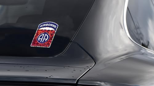 Image of Elektroplate US Army 82nd Airborne Premium Reflective Car Decal 3.25 inch | Officially Licensed, Weatherproof Automotive Grade Metallic Sticker for Water Bottle, Laptop & More; Made in the USA