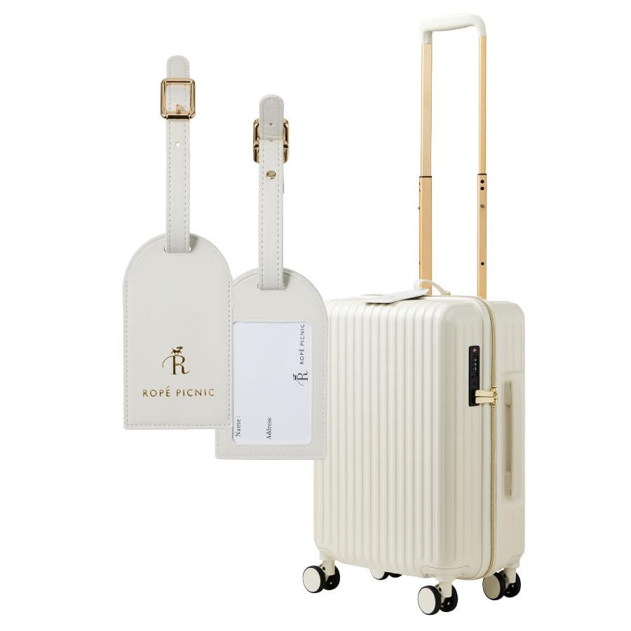 [トレードワークス] ROPE'PICNIC ロペピクニック スーツケース（機内持ち込み用）37L | 国内旅行 春休み 1泊2日 2泊3日 卒業旅行 キャリーバッグ キャリーケース トランク 飛行機 移動 機内持ち込み 旅行用品トラベルグッズ (アイボリー)