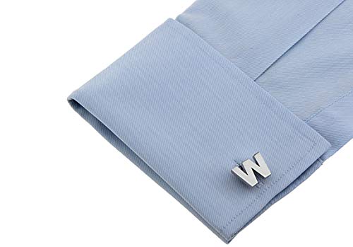 Mancuernillas para Hombre Letra W Plateadas con Caja de Regalo miniatura 4