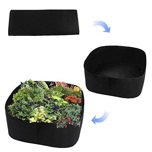 Assr Fabric Raised Garden Bed, Rectangle Breathable Planting Container Grow Bag Planter Pot For Plants, Flowers, Vegetables Size 2(L) X2(W) Ft (Black) #TOP1