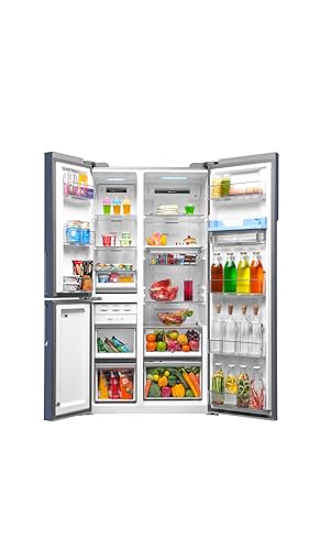 Image of Haier 592 L, Wi-Fi enabled Water Dispenser Frost Free, 3-Door Side by Side Refrigerator with 83% Convertible Fridge Space & Expert Inverter Technology (HRT-683WGKU1-1, Graphite Black, 2025 Model)