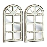 Putuo Decor Set of 2 Arched Window Frame Wall Decor with Acrylic Mirror Farmhouse Cottage Wall...