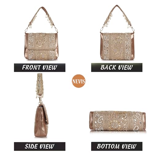 Image of Nevis Stylish Embroidery Unique Design Traditional Wedding Party Handheld Potli Bag For Women
