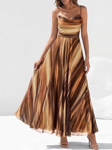 Image of BTFBM Women Summer Maxi Dresses Elegant Wedding Guest Dress | Cowl Neck,Spaghetti Strap,Mesh,Floral,A-Line,Flowy,Party,Cocktail,Homecoming,Graduation,Sundress,Prom,Beach Long Dresses
