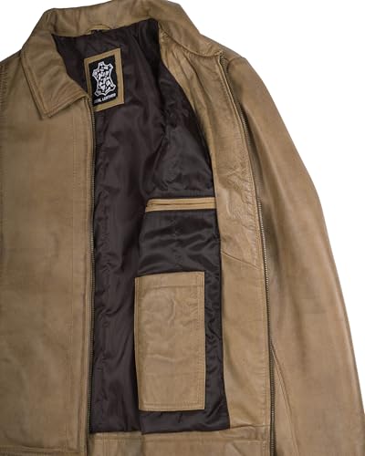 Image of fjackets Men's Real Lambskin Leather Jacket - Shirt-Collar Moto Biker Style Year-Round Wear