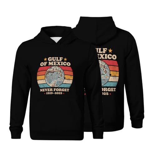 Kids Funny Vintage Never forget Gulf of Mexico Boys Girls Lightweight Kangaroo Pocket Fleece Hoodies