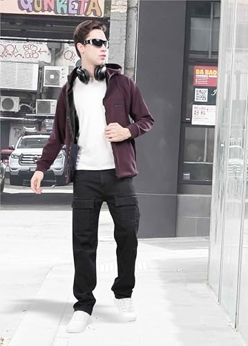 Image of STELLERS Men's Solid Zipper Fleece Hooded Sweatshirt | Regular Fit | Feather Touch Feel | Odour Resistant | Wrinkle Free | Quick Dry | Stretchable | Breathable | Sustainable | Anti-Static
