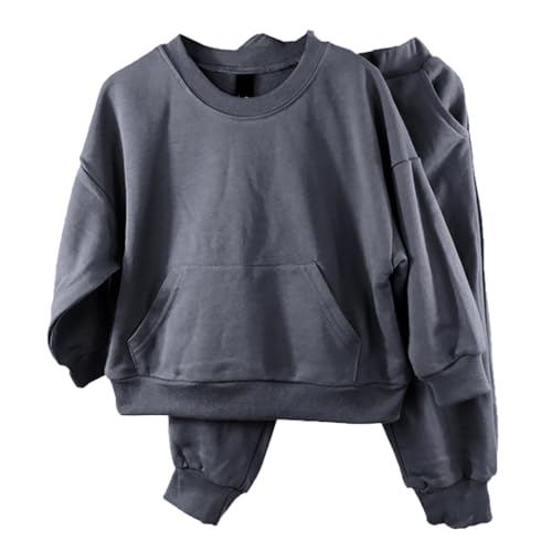 Kids Boys Cotton Sweatshirt 2025 Fall Winter Casual Thickened Suit Clothes Girls Solid Long Sleeve Pullover Underwear
