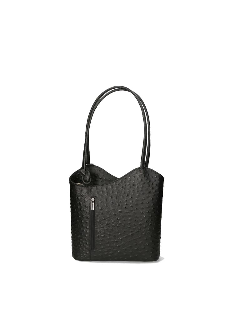 Gave Lux Zaino Donna Vera Pelle Stampa Struzzo 25x28x9 cm Uso Quotidiano Elegante e Versatile