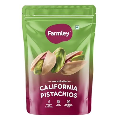 Image of Farmley Premium California Roasted & Salted Pistachios Whole Shelled Pista Dry Fruits Pack (250 g)