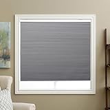Persiana 100% Opaca para Ventana, persianas celulares sin Cordones, 24 Pulgadas de Ancho x 36 Pulgadas de Alto, Color Plateado frío (Opaca)