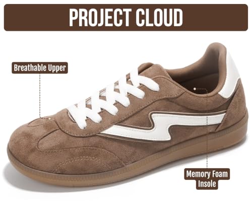 Image of Project Cloud Non-Slip Fashion Sneakers for Women, Lace-Up Shoes | Memory Foam Insole Trendy Womens Footwear - Comfortable Casual Womens Sneakers - Stylish Shoes Women Breathable Footwear