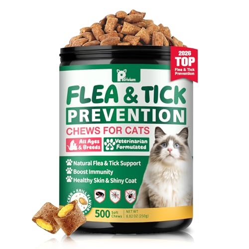 Flea and Tick Prevention for Cats, 500 Cat Flea Treatment, Natural Oral Flea Treatment for Cаts...