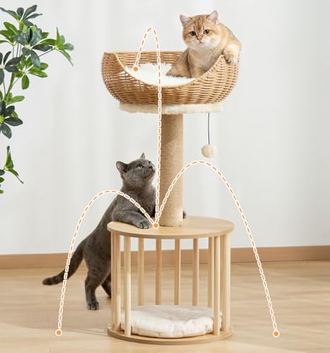 Torre para Gatos Beige con Rascadores y Condominio miniatura 3