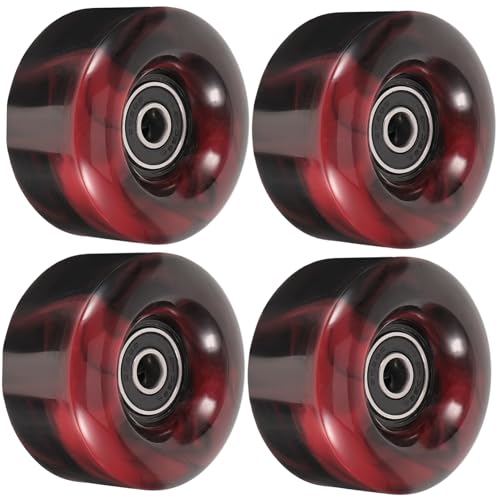 Roues de skate PU 82A Toyvian lot de 4 mixtes rouge noir avec roulements
