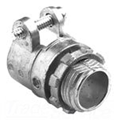 Bridgeport 420-DC2 Squeeze Conduit Connector, 4 in Trade, Die Cast Zinc, Ball Burnished/Mirror Smooth