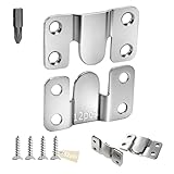 PDKKFF 12 Stk Schwerlast Bilderrahmen Aufhänger Edelstahl, Ineinandergreifender Bildaufhänger 53x30mm, Unterputz Verdeckte Halterung Haken für Foto Spiegel Möbelverbinder mit 52 Schrauben & PH2 Bohrer