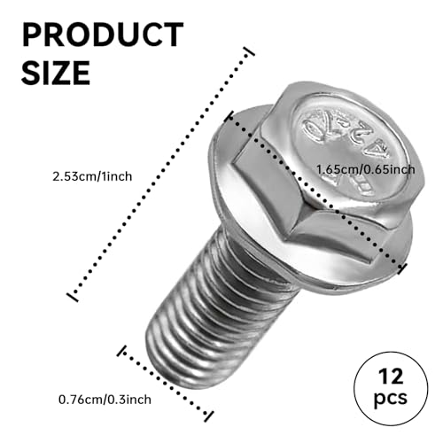 Image of 12PCS 304 Stainless Steel 12mm Car Top Front Skid Plate Bolts Compatible with Toyota 4Runner Tundra Sequoia Tacoma FJ Cruiser Land Cruiser - Top Skid Bolts