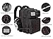 LHI Military Tactical Backpack for Men and Women 45L Army 3 Days Assault Pack Bag Large Rucksack with Molle System - Black With Red Line