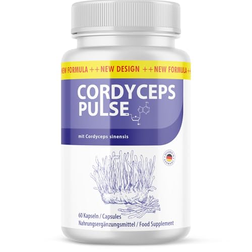 Cordyceps Pulse Kapseln | Mit neuer verbesserter Formel | Top Qualität und Reinheit | 60 Kapseln pro Packung
