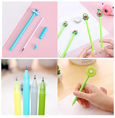 128 bolígrafos gel negro estilo kawaii surtido miniatura 3