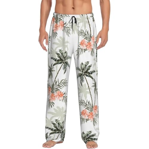 Vintage Palm Trees Mens Pajama Pants Comfy Lounge Pants Casual Pjs Bottoms