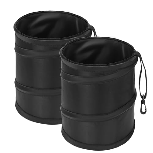Ginsco 2Packs 2 Gallons New Leakproof Car Trash Can, Compact Trash Can Pop-up Collapsible Hanging...