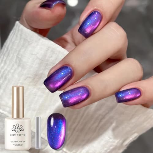 Born Pretty Esmalte Semipermanente Magnético, 15ml Esmalte Gel Ojo de Gato Efecto Luz Luciérnaga con Purpurina, Soak Off U V/LED para Salón y Hogar