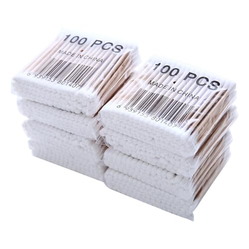 Hisopos de algodón, 800 unidades de hisopos de algodón de doble punta para orejas, oreja natural para pieles sensibles, maquillaje, limpieza diaria, cuidado de mascotas