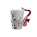DREAMDEER Música de saxofón Mango único Arte Notas Musicales Sostiene Taza de cerámica de Leche de café - Verde