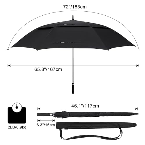 Image of G4Free 47 /54 /62 /68 Inch Automatic Open Golf Umbrella Oversize Extra Large Double Canopy Vented Windproof Waterproof Stick Umbrellas