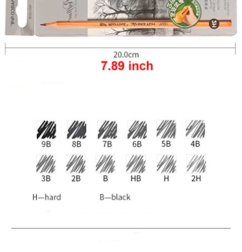 Kachikawa Premium Artist Log Wood Pencil 12 Pcs (3B) #TOP5