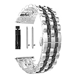 Run Ken ステンレススチール リストバンド Galaxy Watch 3 LTE 41mm 45mm ストラップ ブレスレット Gear Sport/S2 S3 42mm 46mm 20mm 22mm バンドに対応(Silver,Galaxy Watch3 45mm)