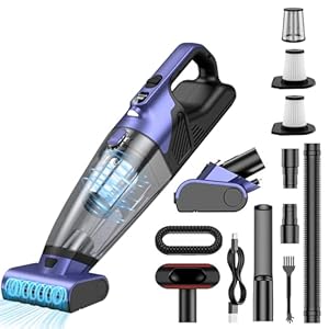Vankarr Handstaubsauger Akku 17000Pa Handstaubsauger Kabellos Autostaubsauger Stark Mini Staubsauger Tragbarer Handsauger USB Auto Staubsauger Ohne Kabel