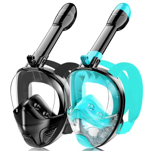 Full Face Snorkel Mask for Adults Teen, Snorkeling Gear with Detachable Camera Mount, Panoramic...