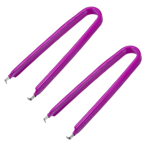 Image of uxcell IC Puller Chip Extractor Stainless Steel with Insulated Vinyl Grip Purple 2 Pack