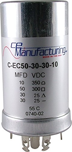 Capacitor - Electrolytic, 50µF @ 300V / 30µF @ 25V / 30µF @ 25V / 10µF @ 350V