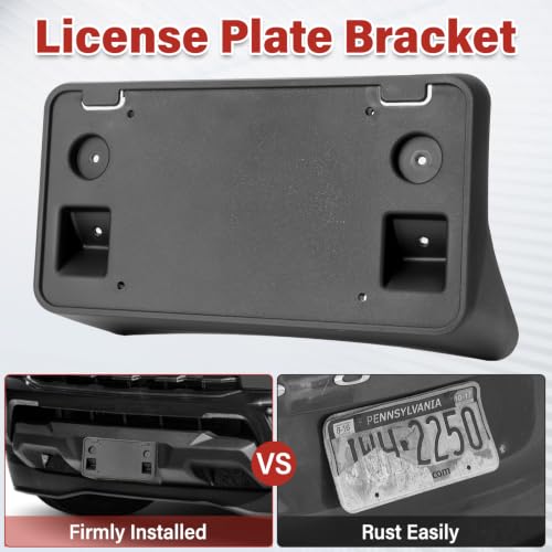 Image of License Plate Bracket for Chevrolet Chevy Colorado 2021 2022, Front Bumper License Plate Holder Replacement Frame Black Mount