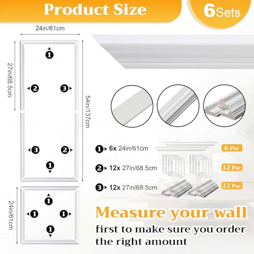 Molduras de pared precortadas Colingmill para transformar el dormitorio en un hotel boutique 3