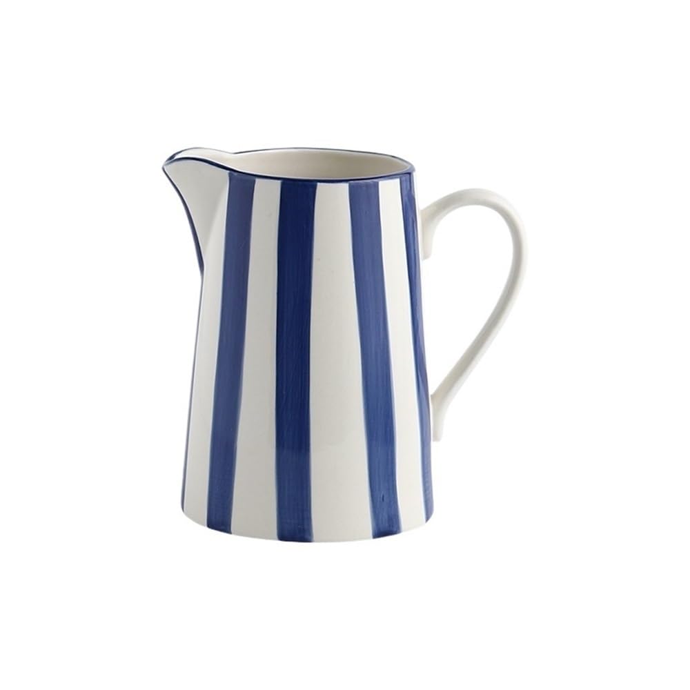 Beverage Serveware 1.5L Blue Ceramic Water Kettle With Handle Milk Tea Juice Pitcher Household Kitchen Water Pot Serveware Water & Cold Beverage Jug Water Carafe