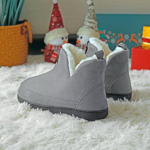 Men Women Slipper Boots Warm Fur Lined Memory Foam Winter House Bootie Slippers4