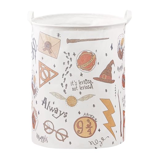 Image of Nursery Decor,Baby Laundry Large Hamper Basket Foldable With Waterproof Pe Coating,Potter Dirty Clothes Basket for Kids,Bedroom,Bathroom Set,Toy Bin,Boys and Girls Birthday Gifts (round)