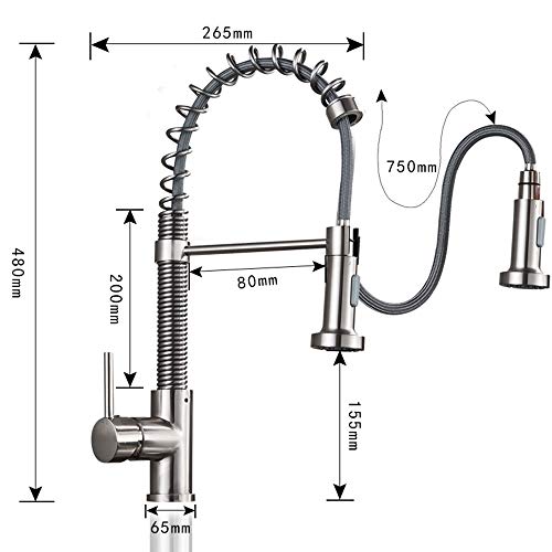 Grifo para ollas extensible de latón contra la fatiga en cocinas 7